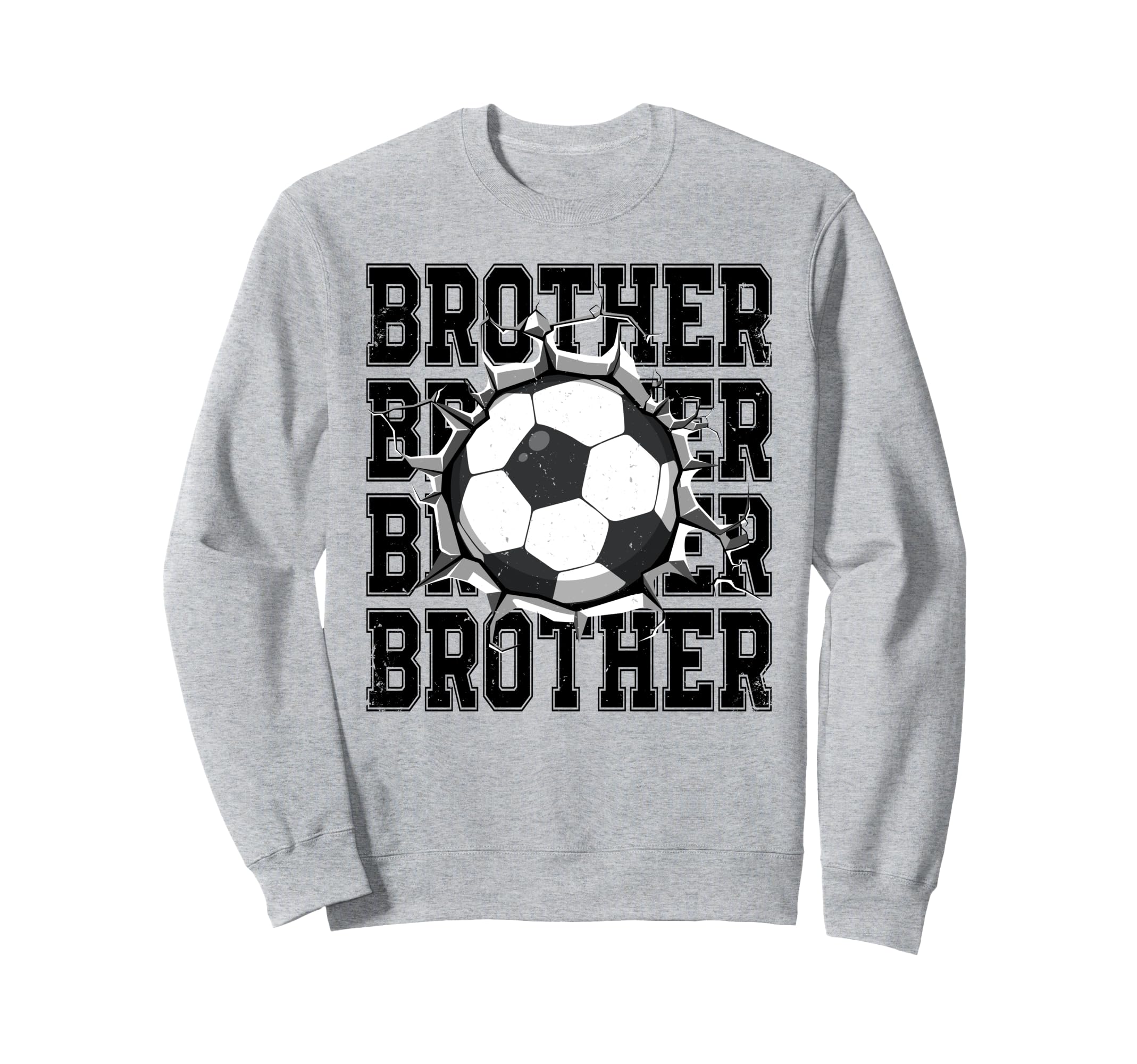 Soccer Brother Cracked Wall Family Sweatshirt - Unique Graphic for Adults