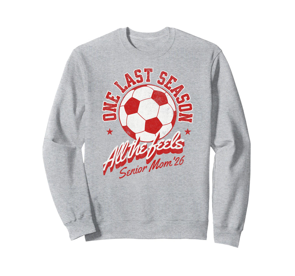 Soccer Senior Mom 2026 Distressed Sweatshirt - Custom Art Print for Adults