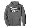 Soccer Mama Soccer Mom Checkered Hoodie - Fun Novelty Design Men Women