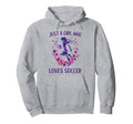 Just Who Loves Soccer Soccer Lovers Gift Hoodie - Graphic Print for Adults