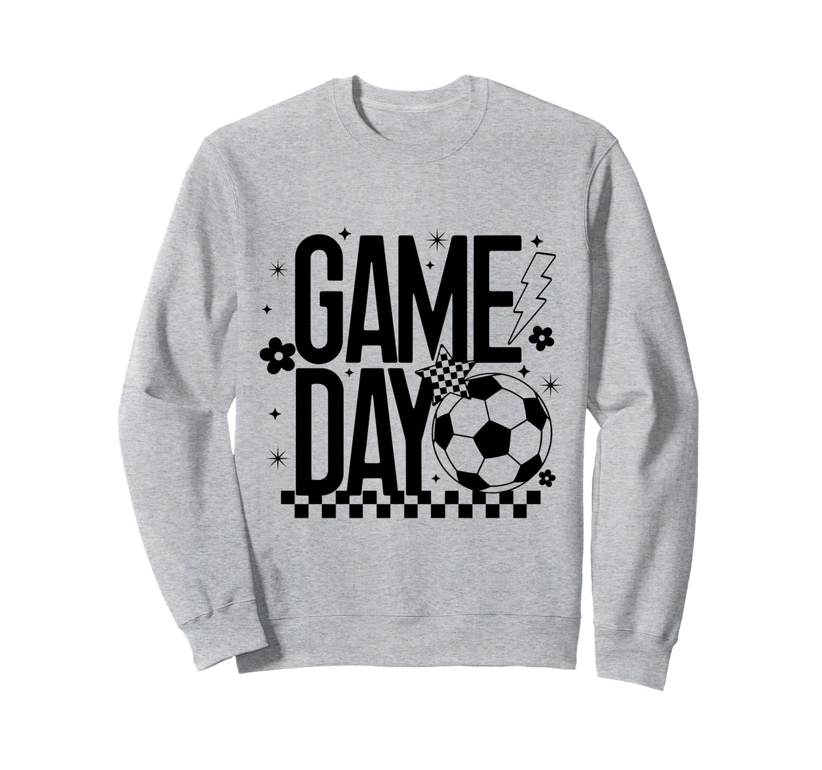 Game Day Soccer Season Mom Checkered Sweatshirt - Unique Graphic Men Women
