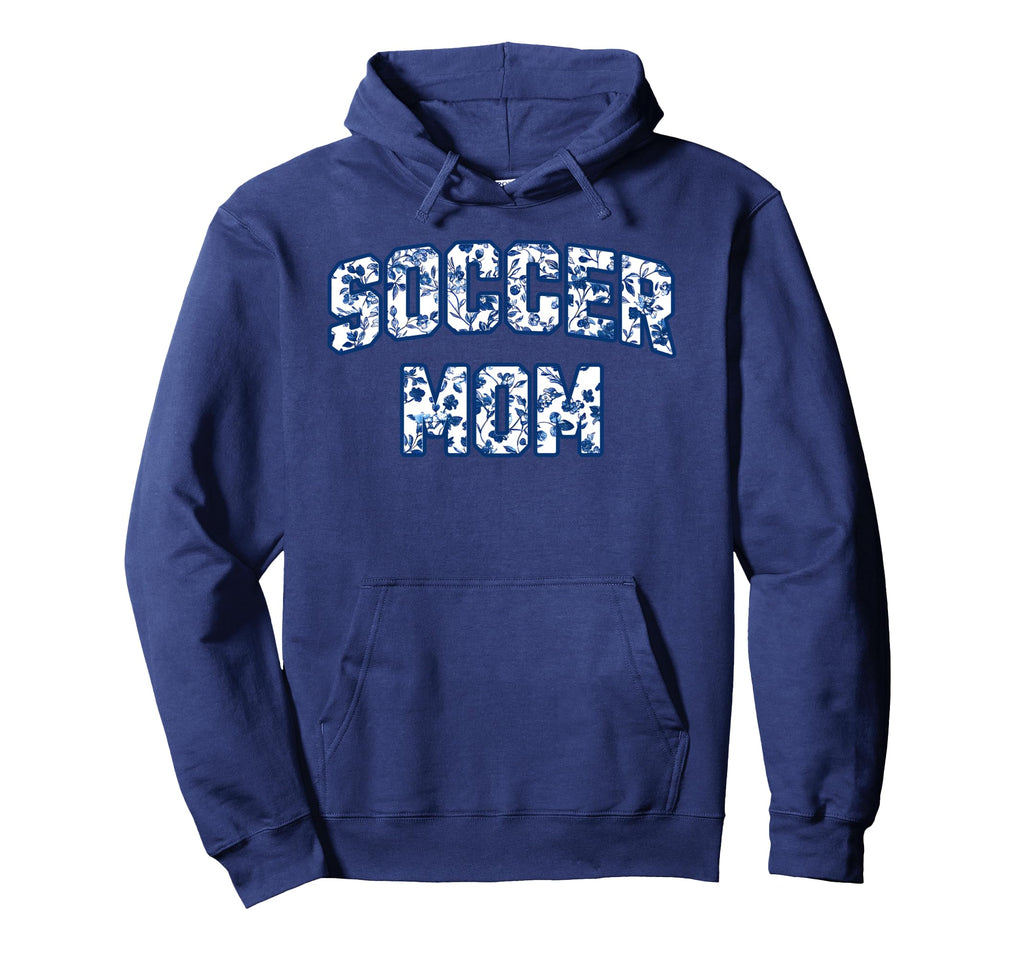Soccer Mom Blue Floral Pattern Sports Hoodie - Streetwear Style Unisex