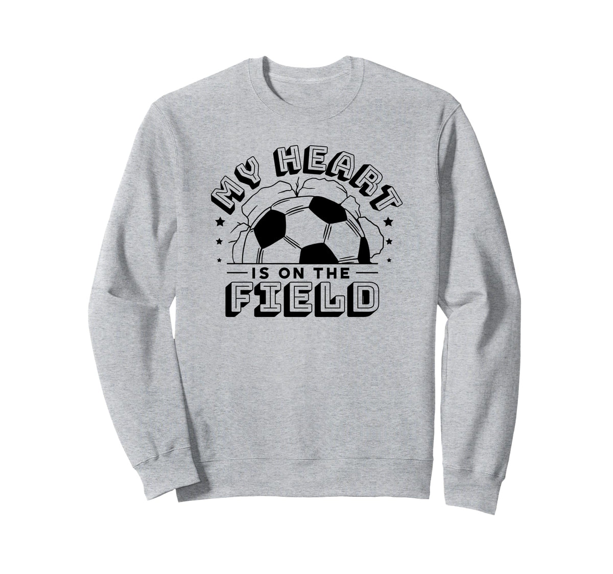 My Heart Is Field Funny Soccer Sweatshirt - Minimalist Print Men Women