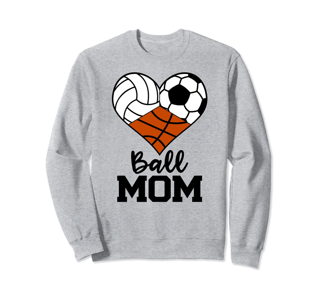 Ball Mom Funny Volleyball Soccer Sweatshirt - Graphic Print Unisex