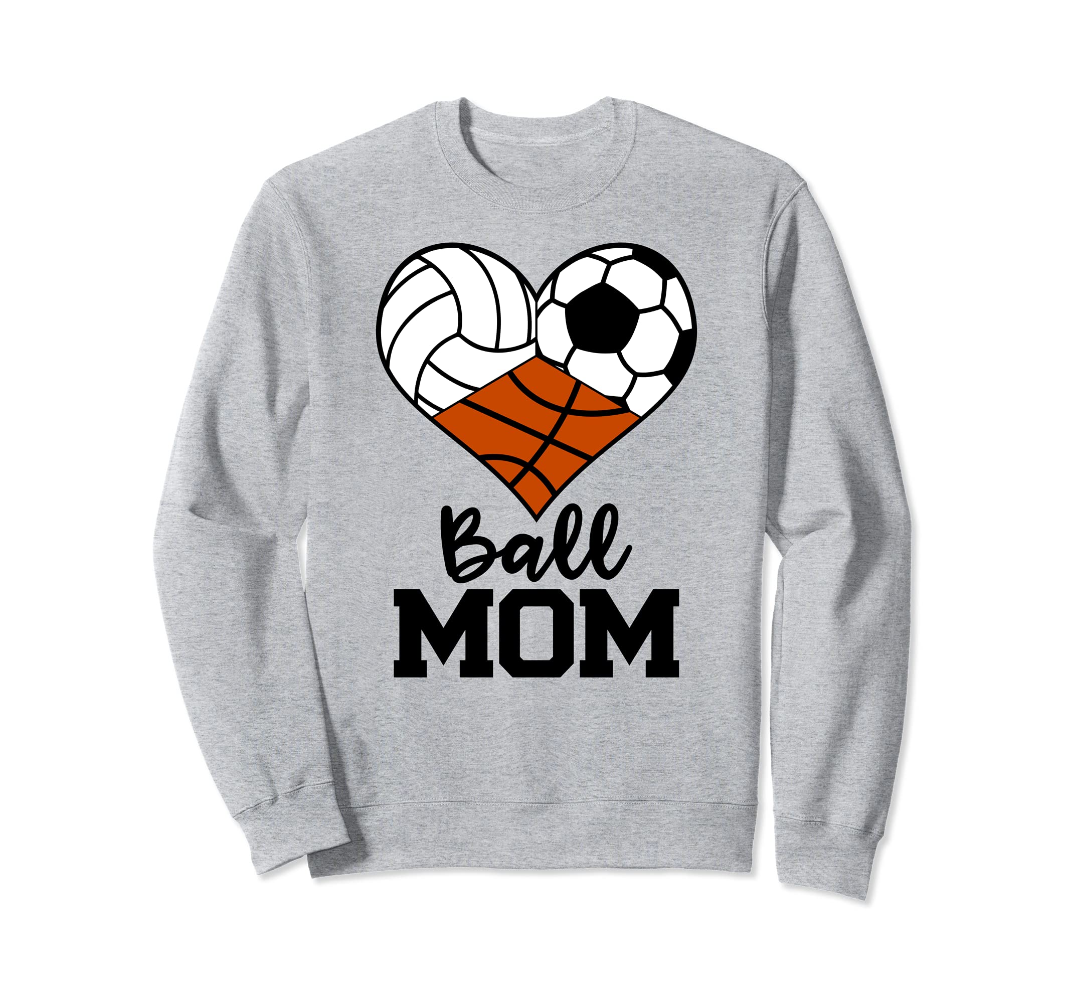 Ball Mom Funny Volleyball Soccer Sweatshirt - Graphic Print Unisex