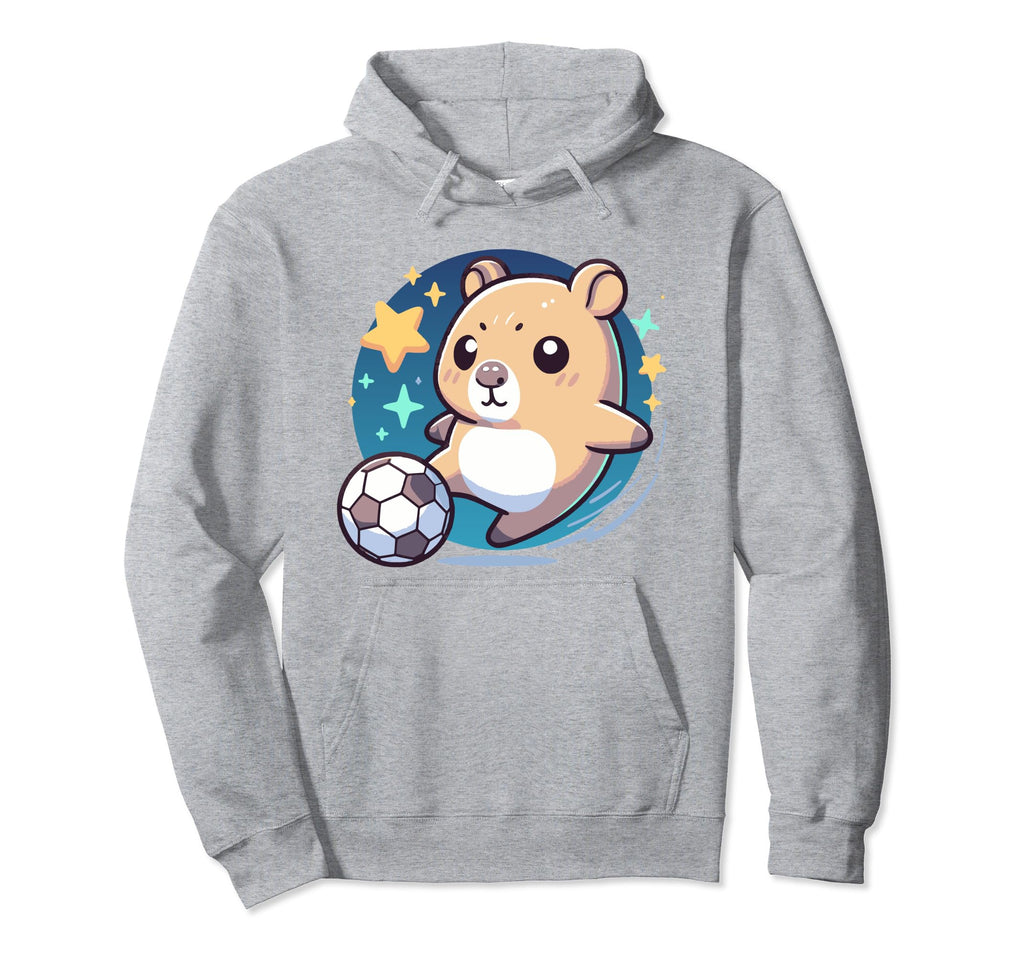 Hamster Soccer Player Kicking Soccer Hoodie - Trendy Graphic for Adults