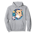 Hamster Soccer Player Kicking Soccer Hoodie - Trendy Graphic for Adults