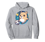 Hamster Soccer Player Kicking Soccer Hoodie - Trendy Graphic for Adults