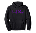 Purple Baseball Heartbeat Purple Hoodie - Minimalist Print Unisex
