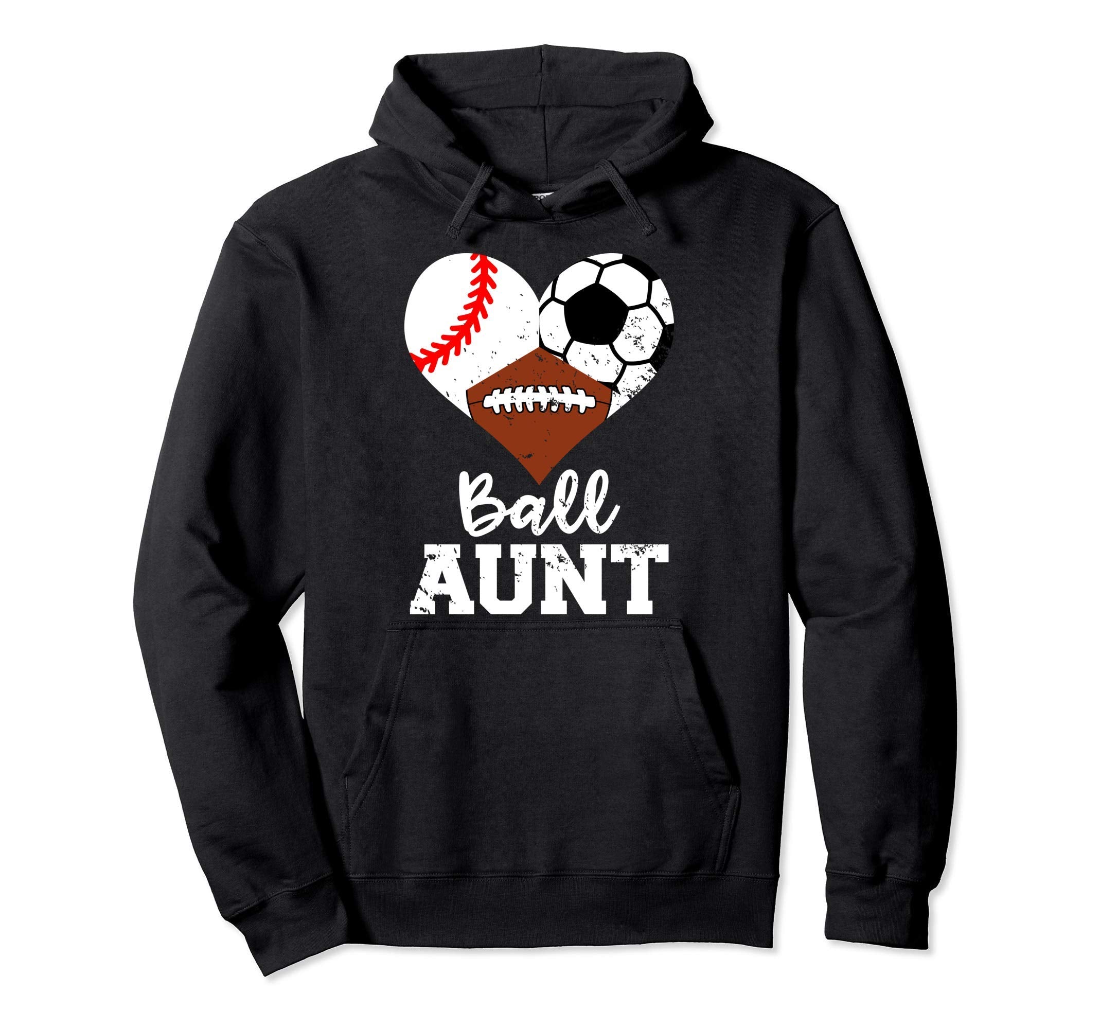 Ball Aunt Baseball Soccer Football Funny Hoodie - Novelty Apparel Unisex