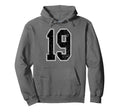 Black And White Number 19 Jersey Player Hoodie - Minimalist Print Unisex