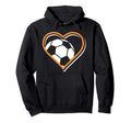 Orange Soccer Heart Soccer Lovers Hoodie - Trendy Graphic Men Women