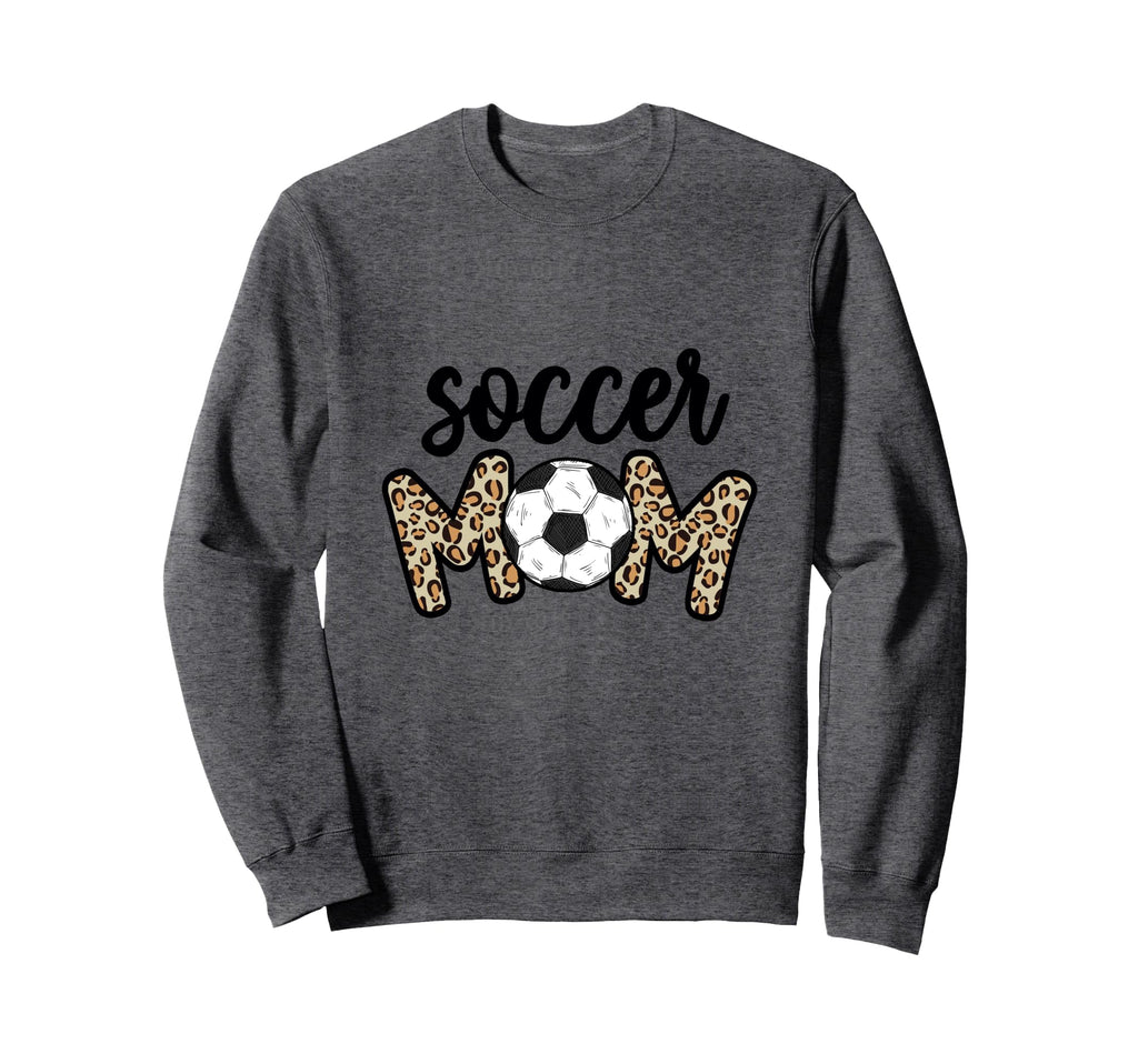 Leopard Soccer Mom Soccer Ball Game Sweatshirt - Graphic Print for Adults