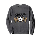 Leopard Soccer Mom Soccer Ball Game Sweatshirt - Graphic Print for Adults