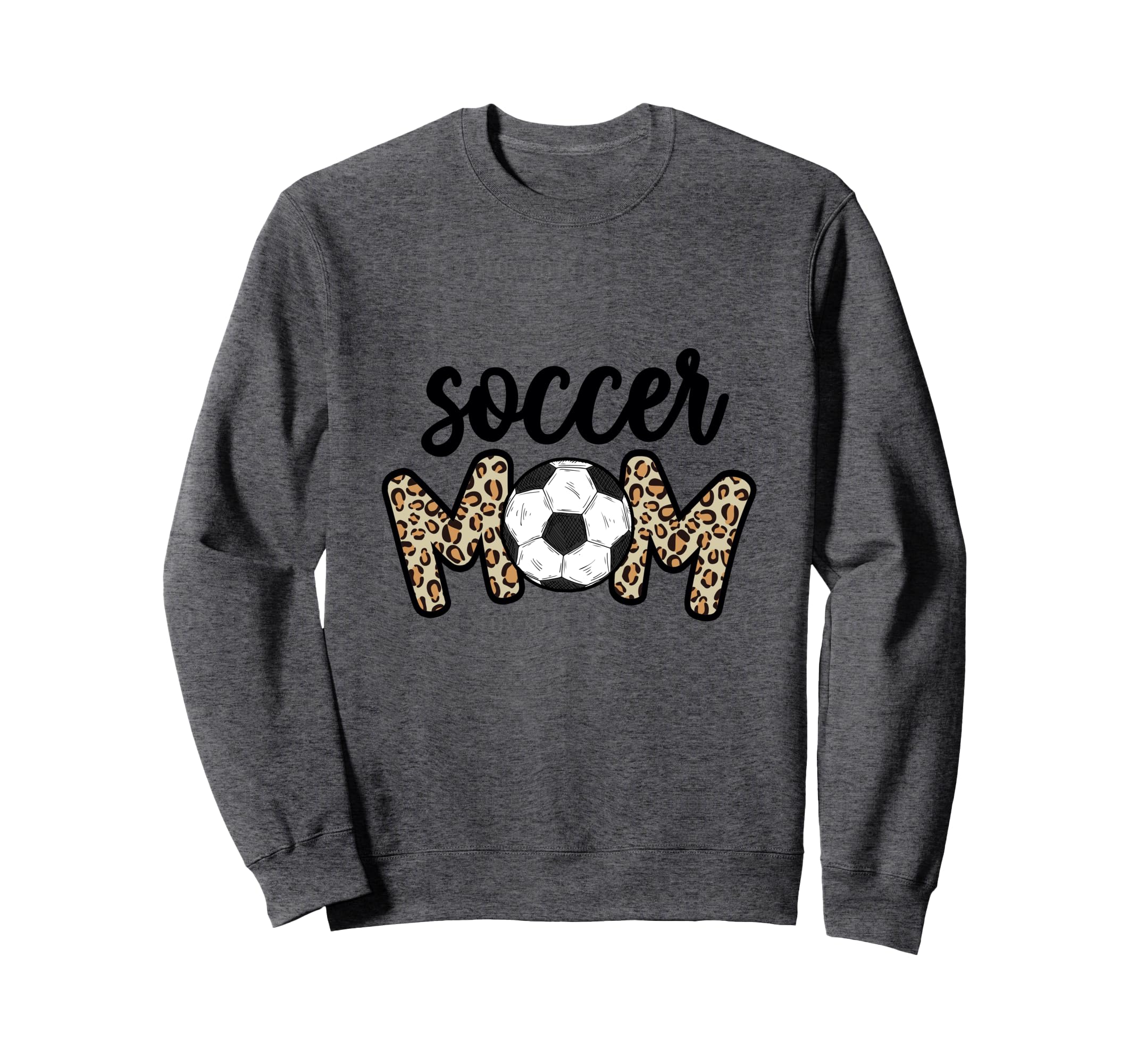 Leopard Soccer Mom Soccer Ball Game Sweatshirt - Graphic Print for Adults