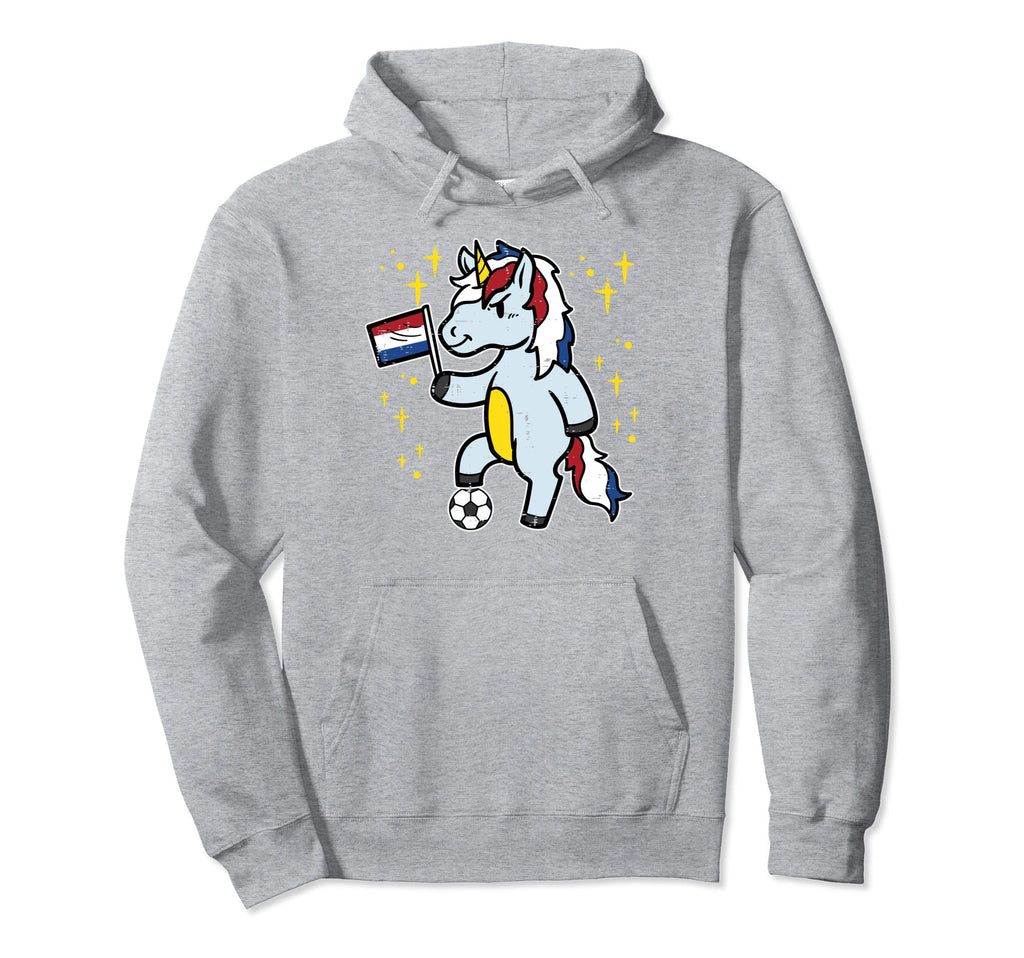 Netherlands Flag Unicorn Football Soccer Hoodie - Streetwear Style Unisex