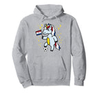 Netherlands Flag Unicorn Football Soccer Hoodie - Streetwear Style Unisex