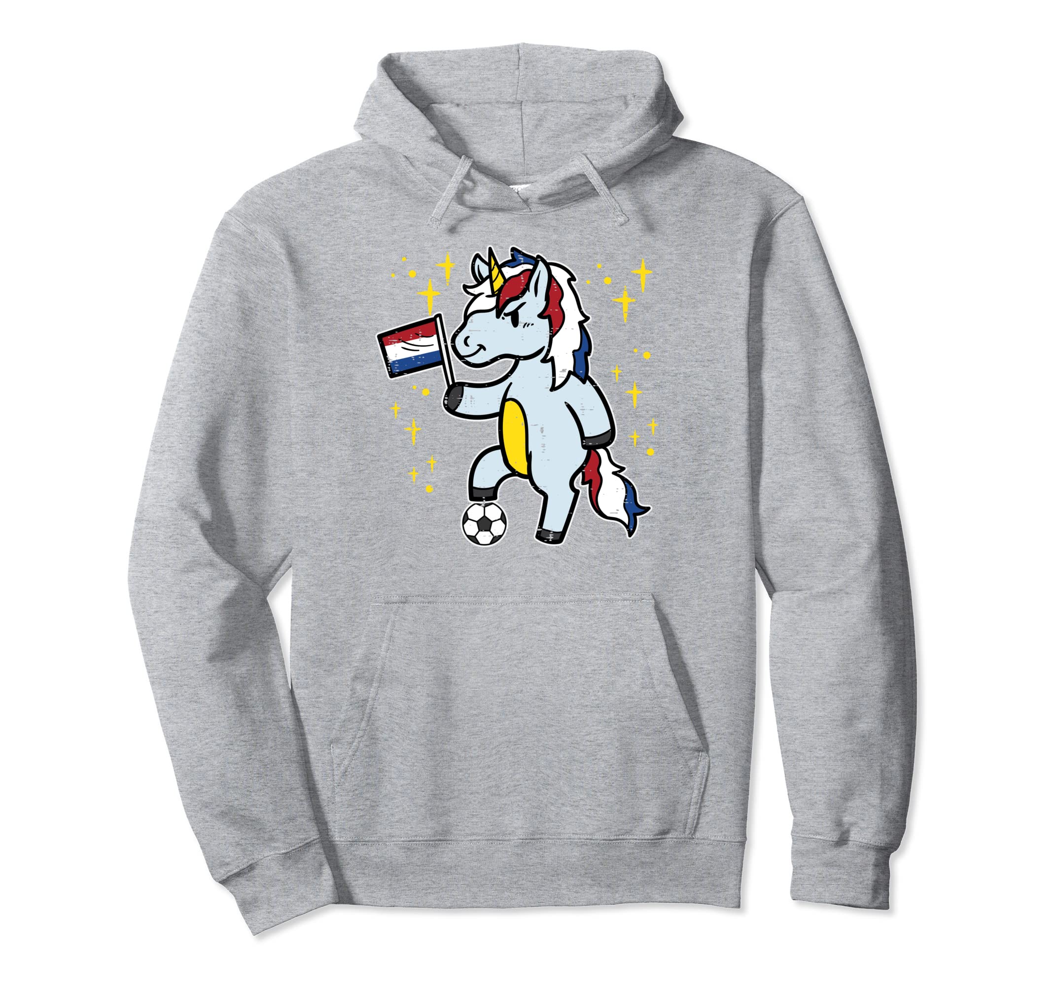 Netherlands Flag Unicorn Football Soccer Hoodie - Streetwear Style Unisex