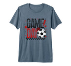 Game Day Soccer Season Checkered Black T-Shirt - Fun Novelty Design Unisex