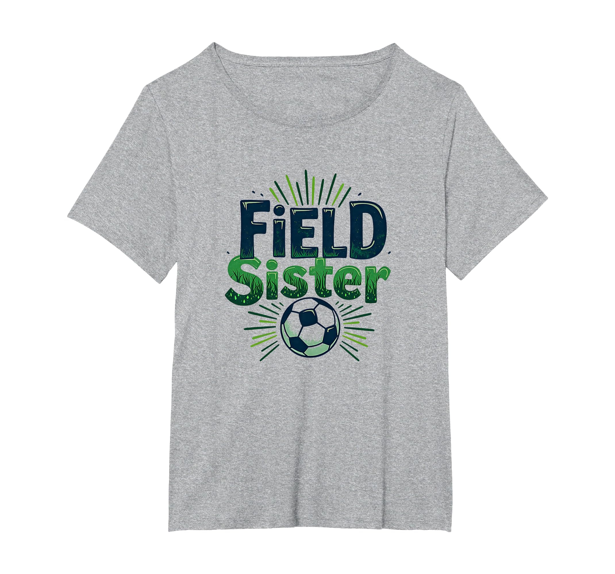 Field Sister Soccer Sibling Pride T-Shirt - Minimalist Print Men Women