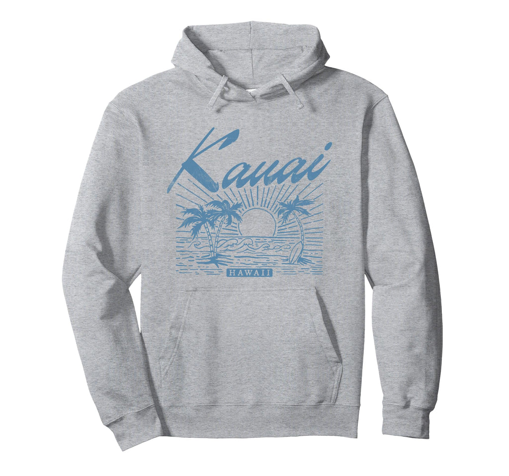 Kauai Hawaii Distressed Beach Hoodie - Novelty Apparel Unisex