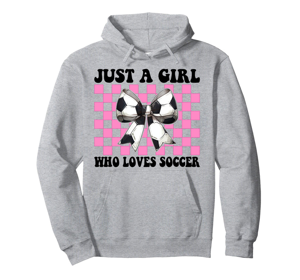 Just Who Loves Soccer Coquette Bow Hoodie - Trendy Graphic Unisex
