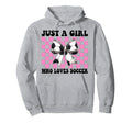 Just Who Loves Soccer Coquette Bow Hoodie - Trendy Graphic Unisex