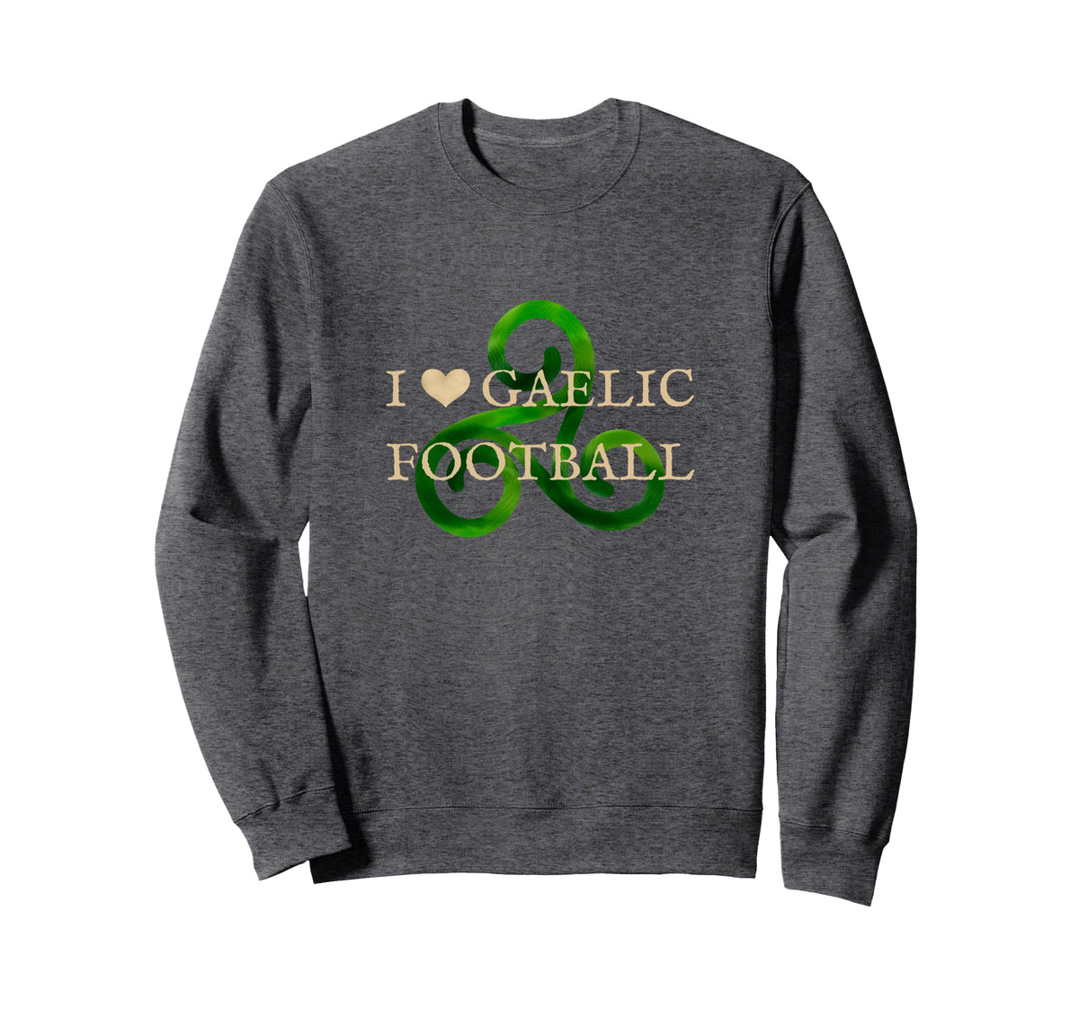 Gaelic Football Heart Celtic Irish Sweatshirt - Custom Art Print Men Women