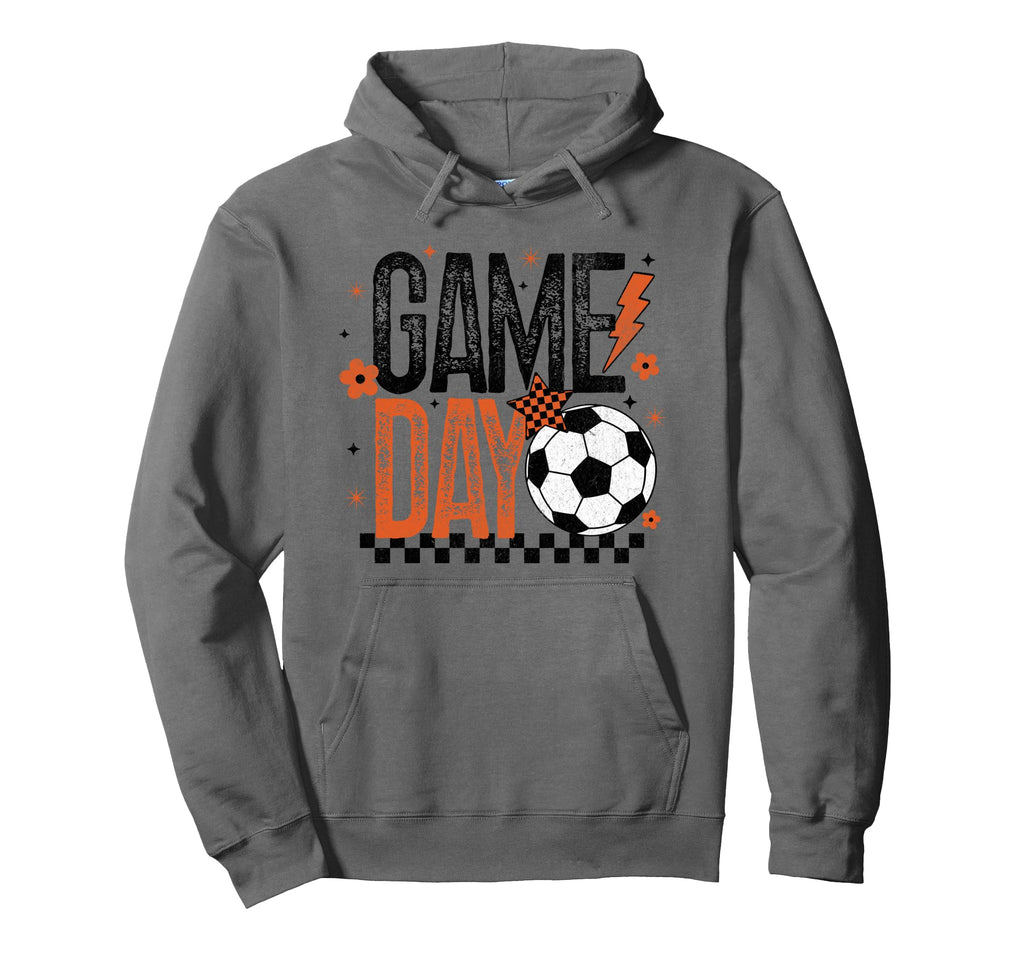 Game Day Soccer Season Checkered Hoodie - Minimalist Print for Adults
