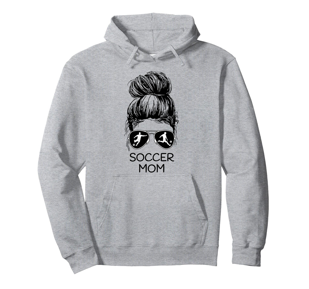 Soccer Mom Messy Bun Hair Hoodie - Fun Novelty Design Unisex