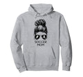 Soccer Mom Messy Bun Hair Hoodie - Fun Novelty Design Unisex