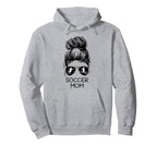 Soccer Mom Messy Bun Hair Hoodie - Fun Novelty Design Unisex