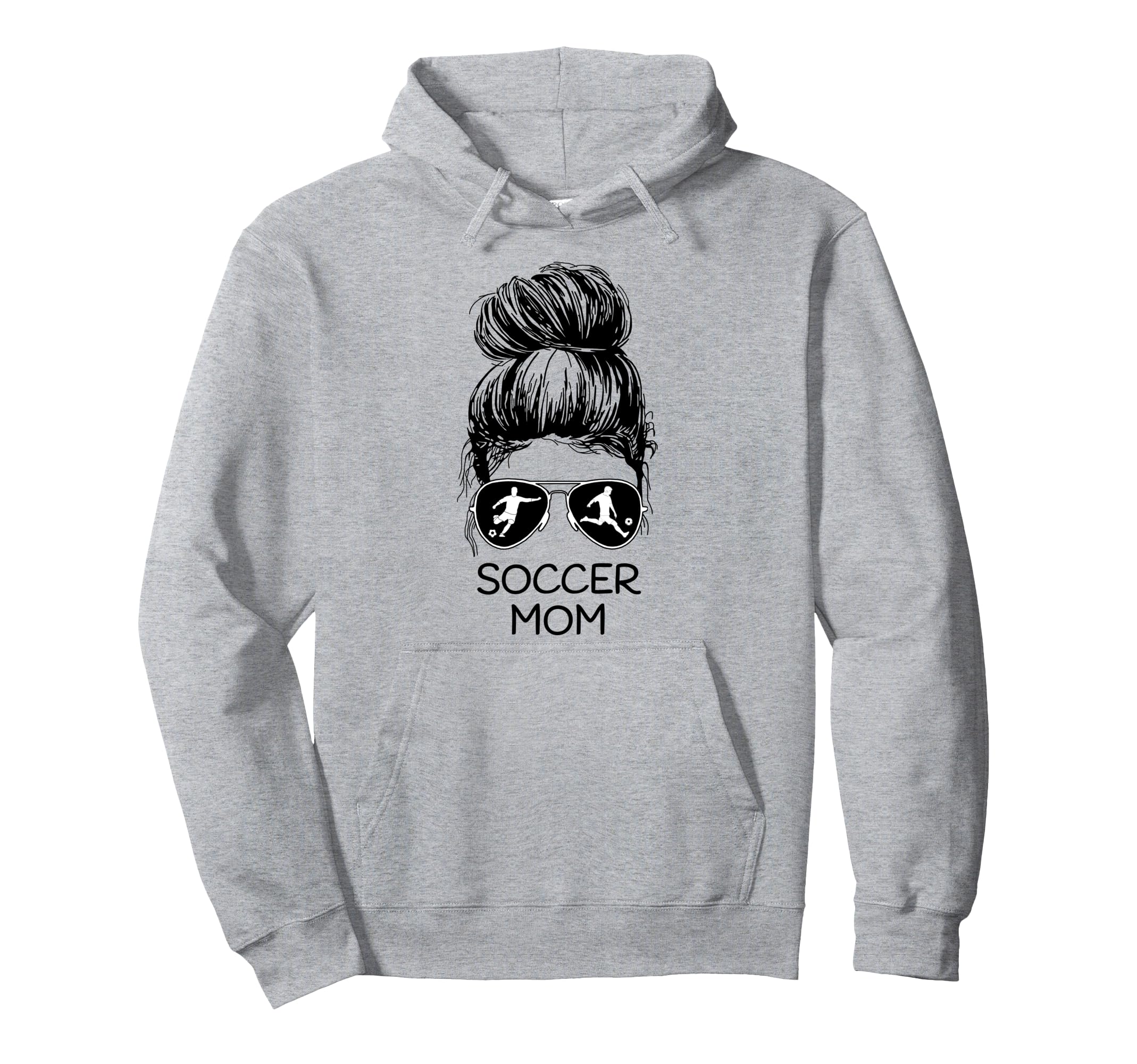 Soccer Mom Messy Bun Hair Hoodie - Fun Novelty Design Unisex