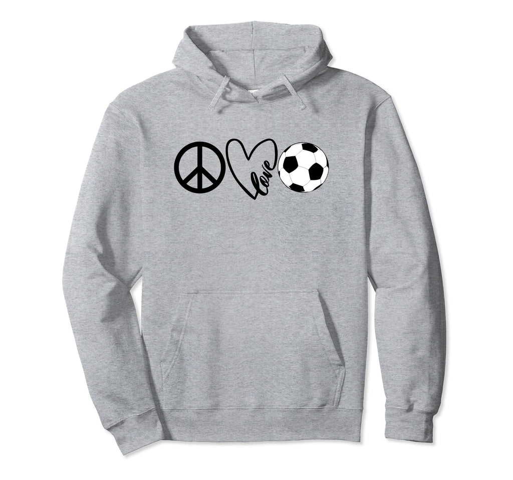 Peace Love Soccer Shirts Coaches Hoodie - Fun Novelty Design for Adults