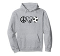 Peace Love Soccer Shirts Coaches Hoodie - Fun Novelty Design for Adults