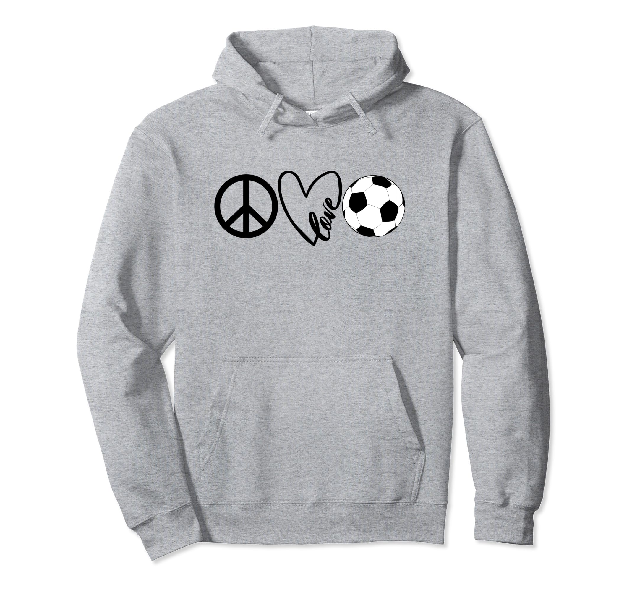 Peace Love Soccer Shirts Coaches Hoodie - Fun Novelty Design for Adults