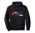 Cuban Map And Flag Souvenir Distressed Hoodie - Trendy Graphic for Adults