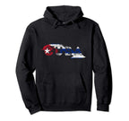 Cuban Map And Flag Souvenir Distressed Hoodie - Trendy Graphic for Adults