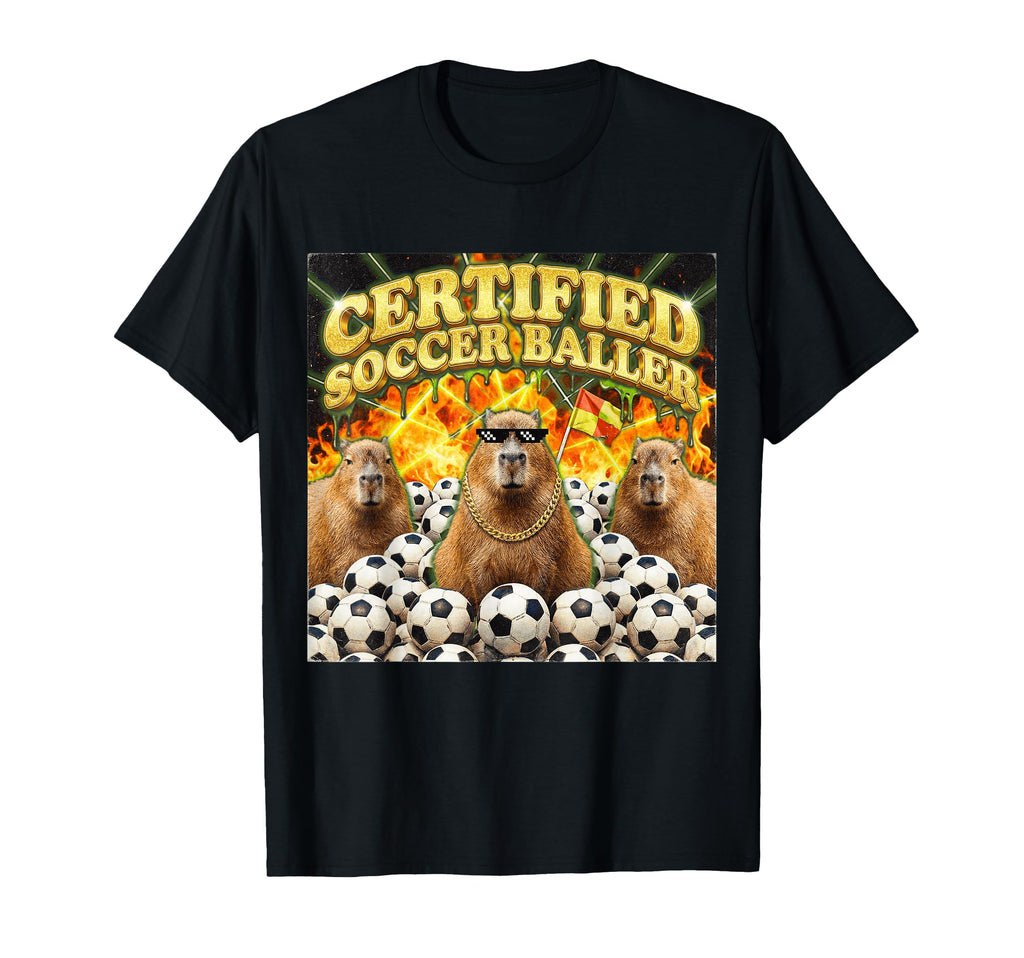 Funny Certified Soccer Baller T-Shirt - Minimalist Print for Adults