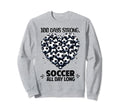 100 Days School Soccer Heart Love Sweatshirt - Minimalist Print for Adults