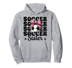 Soccer Sister Soccer Coquette Bow Hoodie - Custom Art Print for Adults