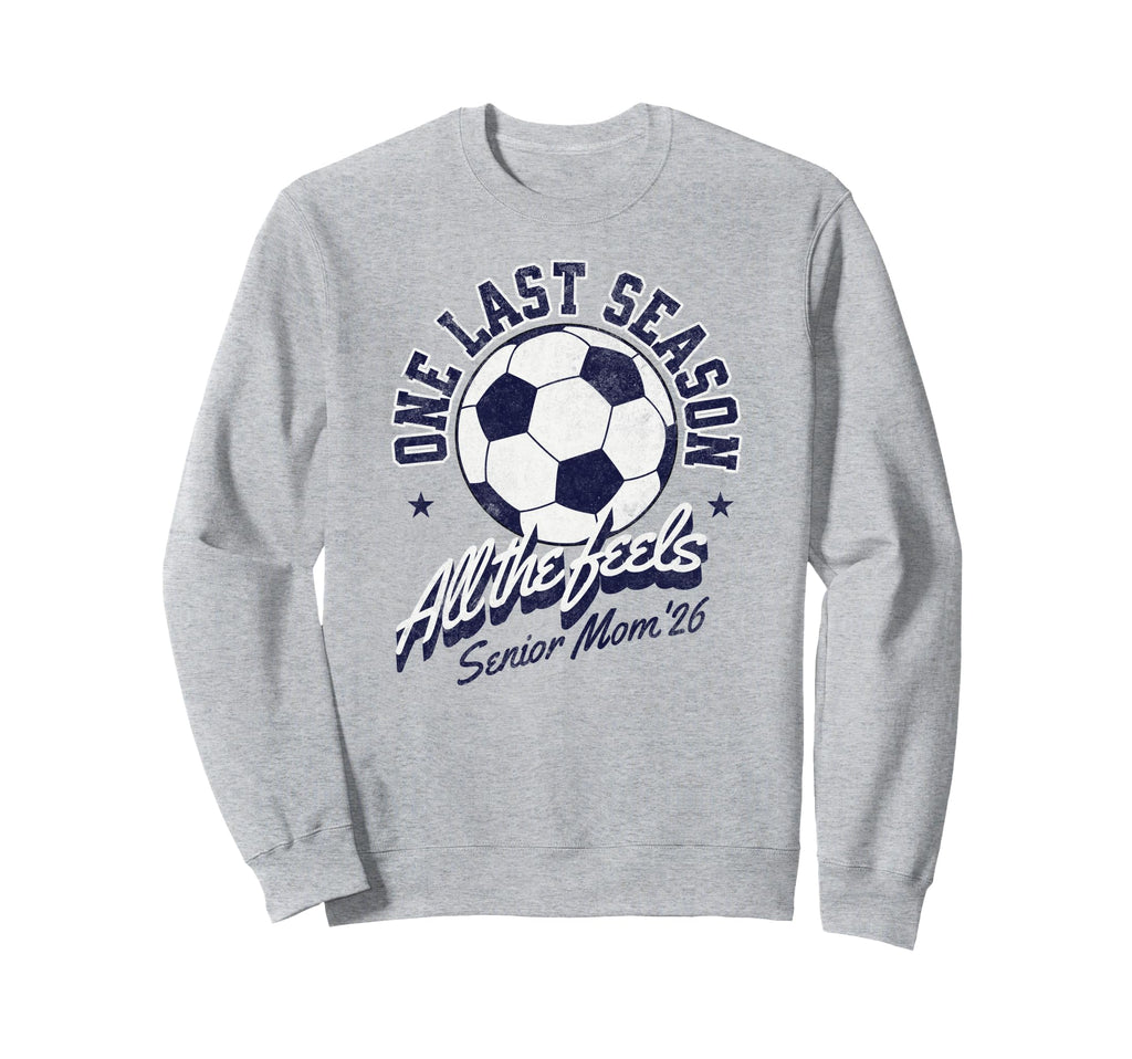 Soccer Senior Mom 2026 Distressed Sweatshirt - Graphic Print Unisex