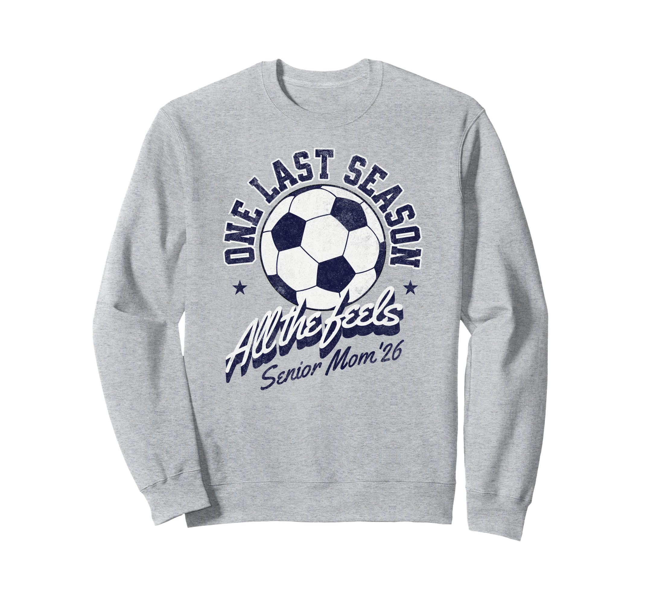Soccer Senior Mom 2026 Distressed Sweatshirt - Graphic Print Unisex