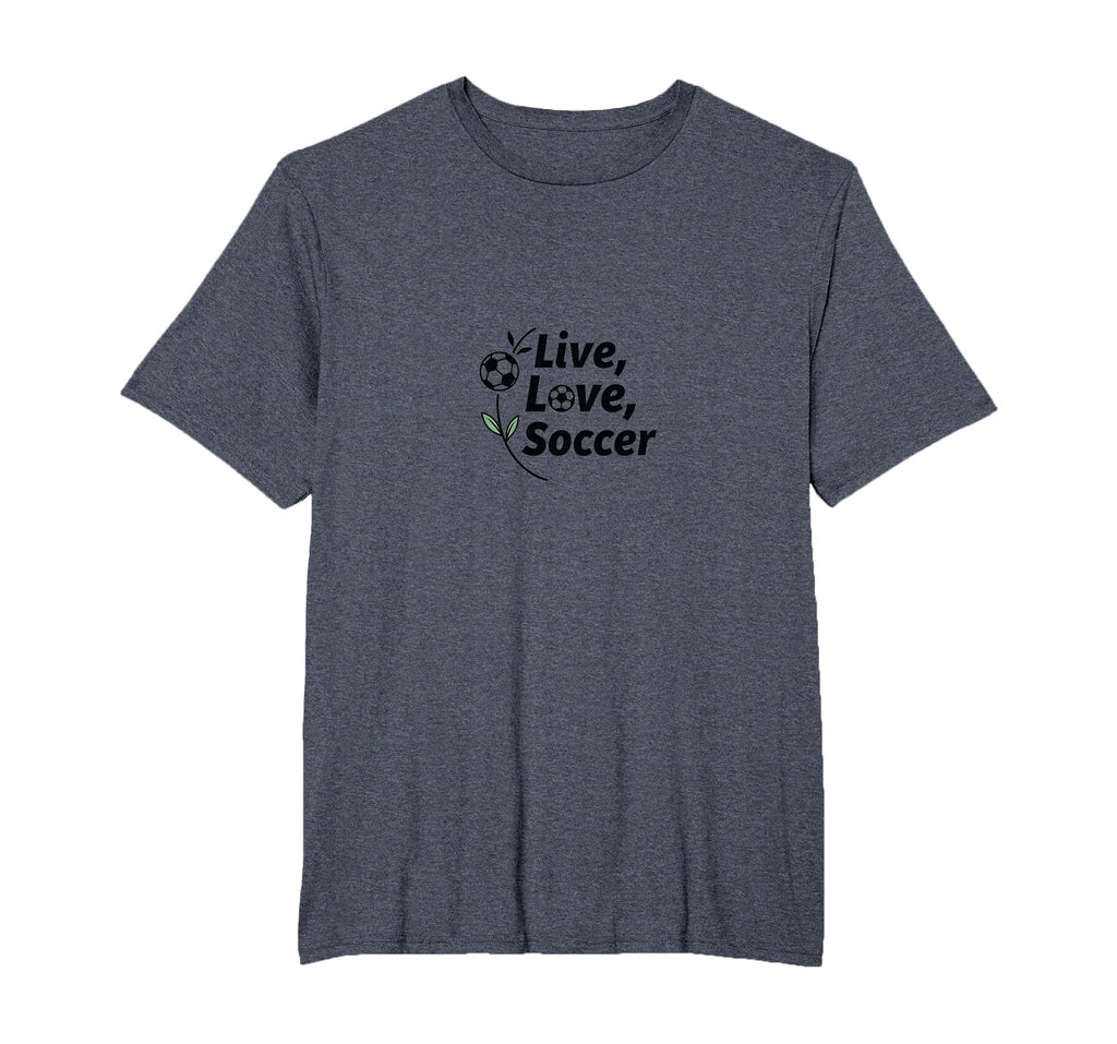 Live Love Soccer Womens Sports T-Shirt - Novelty Apparel for Adults