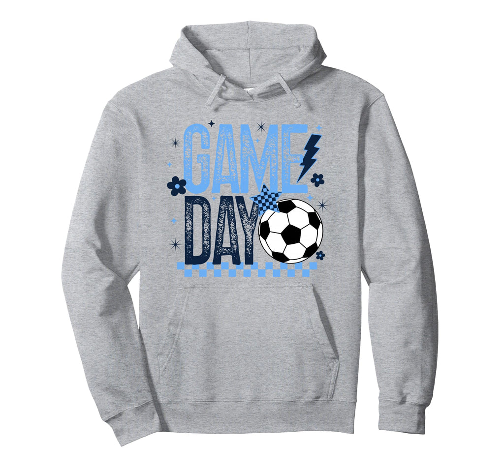 Game Day Soccer Season Light Blue Hoodie - Aesthetic Graphic Unisex