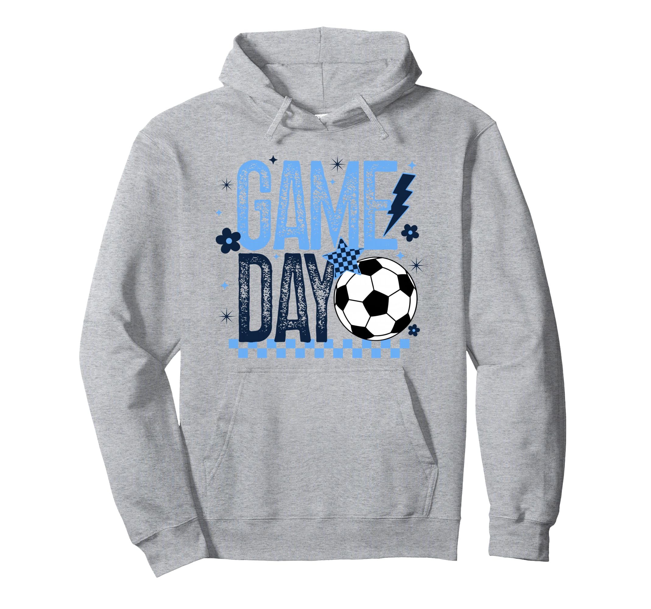 Game Day Soccer Season Light Blue Hoodie - Aesthetic Graphic Unisex