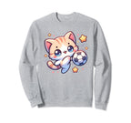 Soccer Player Cat Kitten Kicking Sweatshirt - Custom Art Print Unisex