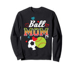 Funny Softball Soccer Heart Gift Sweatshirt - Aesthetic Graphic Men Women
