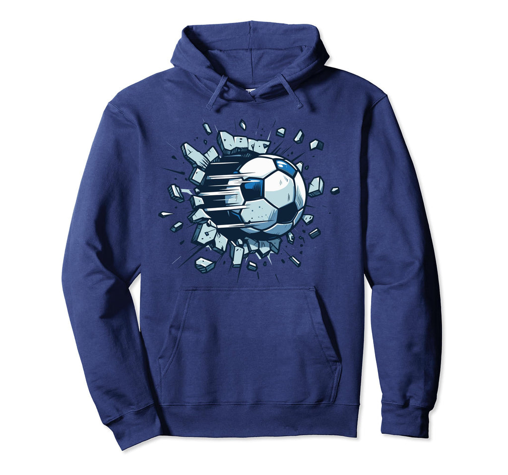 Soccer Ball Break Wall Soccer Sport Hoodie - Custom Art Print Unisex