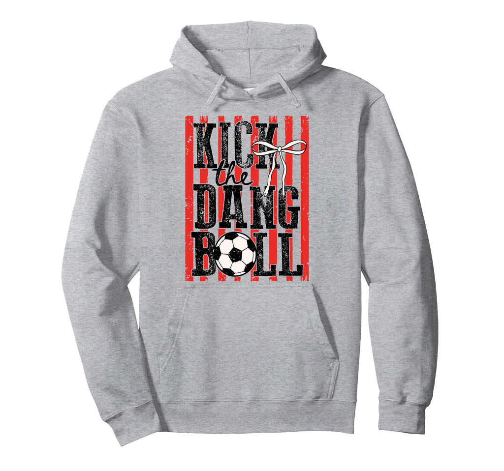 Kick Dang Ball Coquette Bow Soccer Mama Hoodie - Graphic Print for Adults